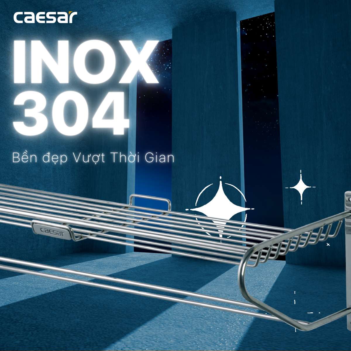 Kệ treo khăn inox Caesar ST827V