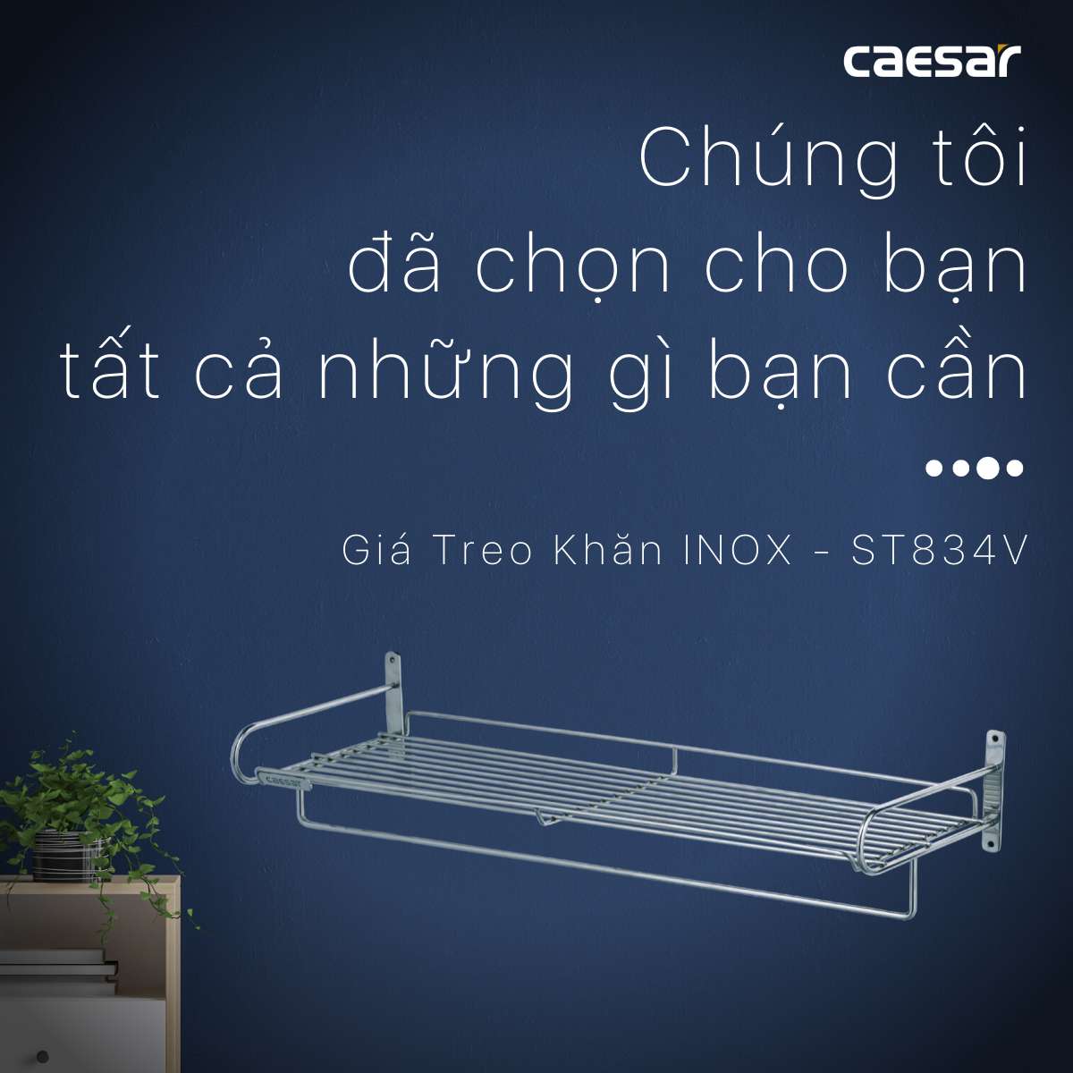 Kệ treo khăn inox Caesar ST834V