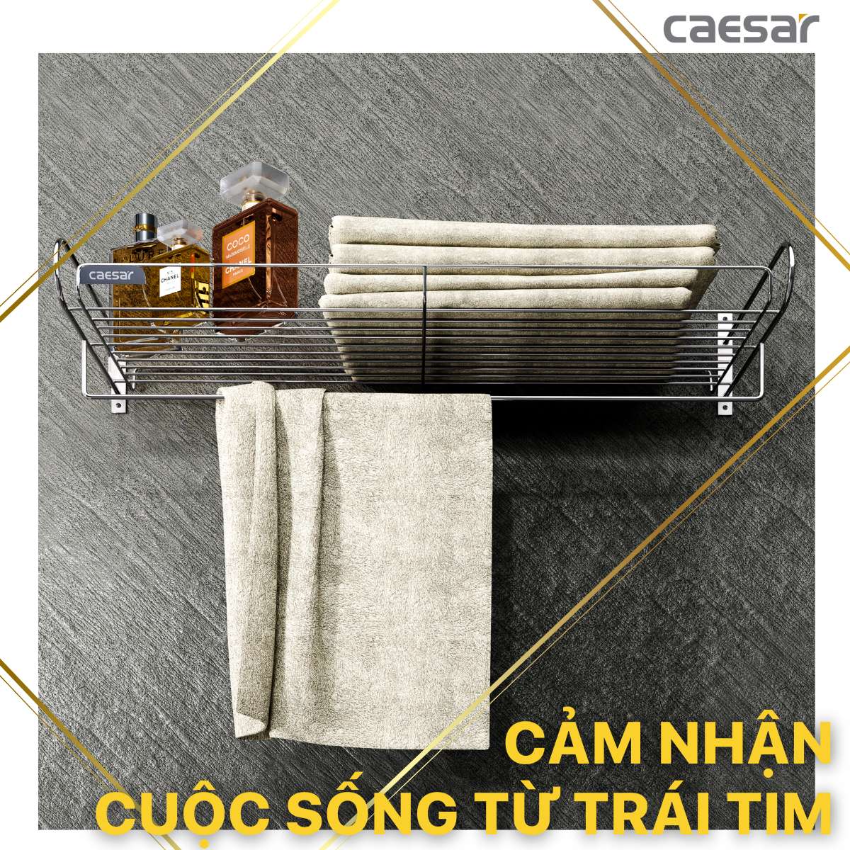 Kệ treo khăn inox Caesar ST834V