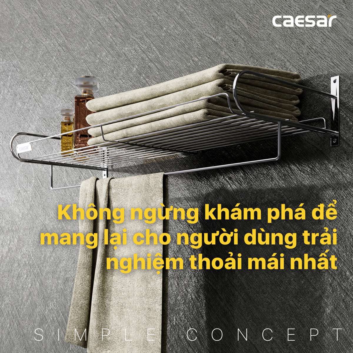 Kệ treo khăn inox Caesar ST834V