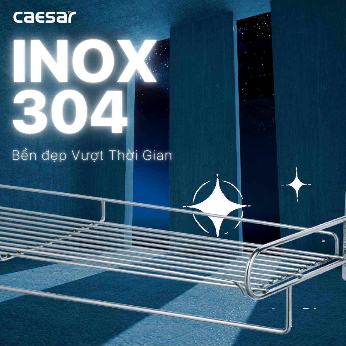 Kệ treo khăn inox Caesar ST834V