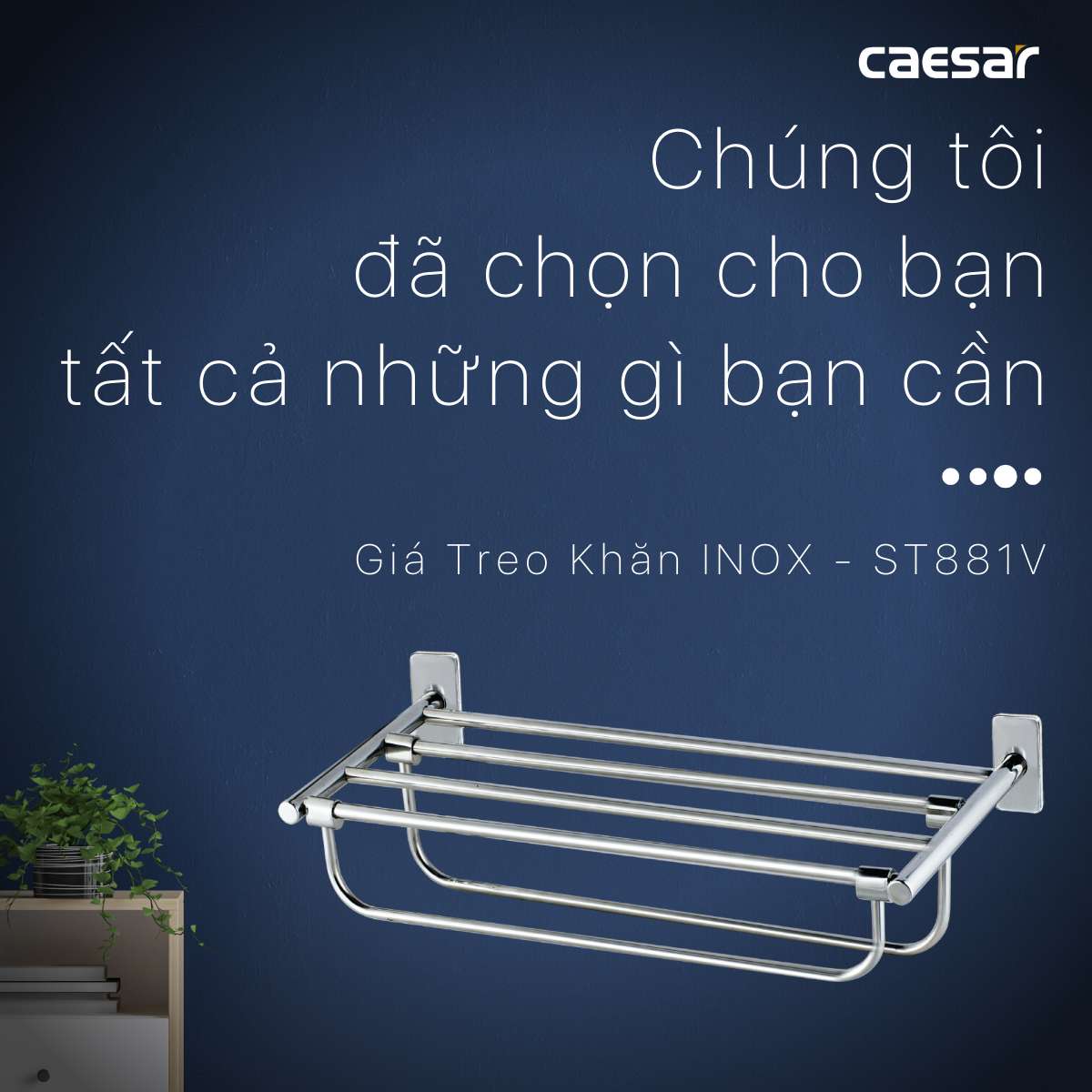 Kệ treo khăn inox Caesar ST881