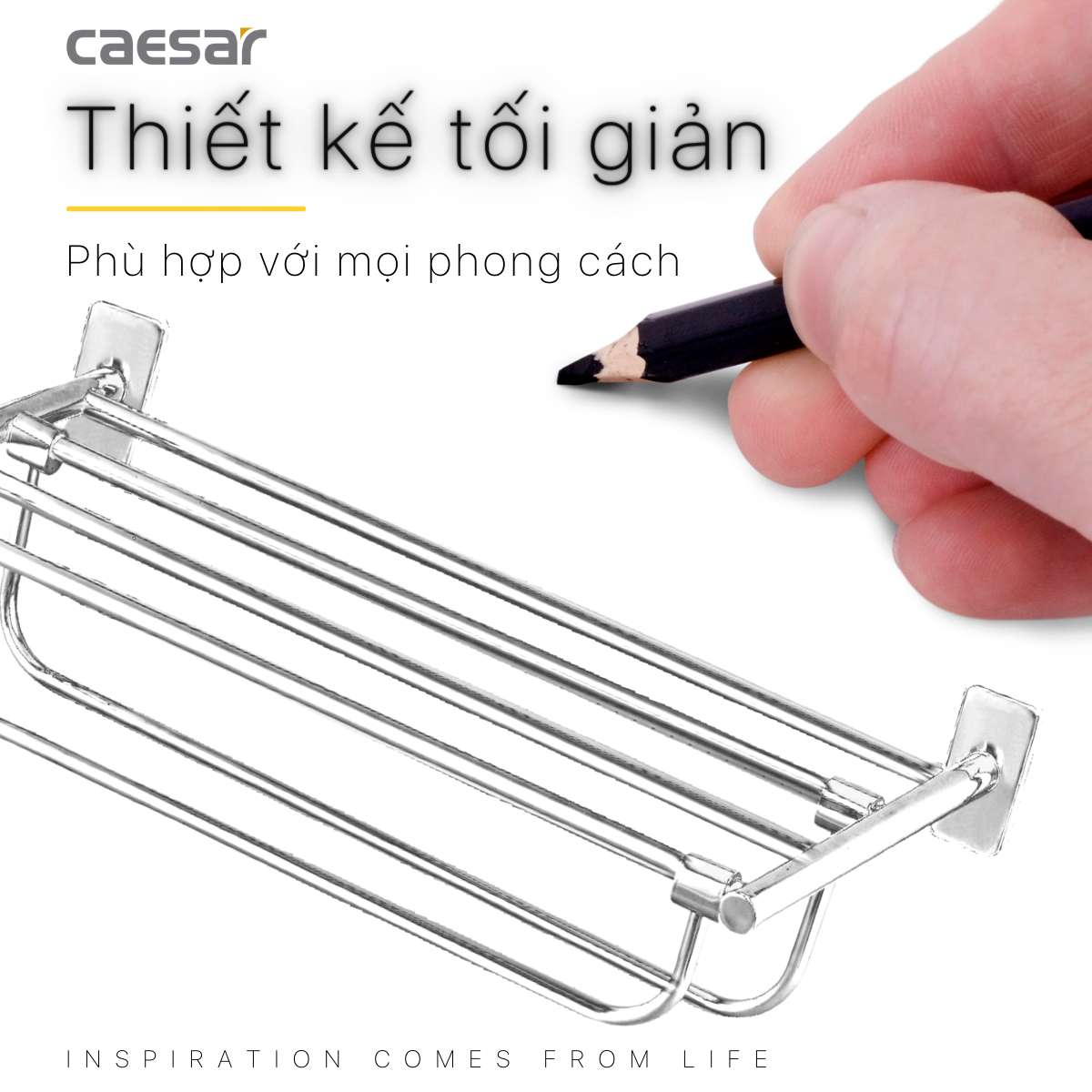 Kệ treo khăn inox Caesar ST881