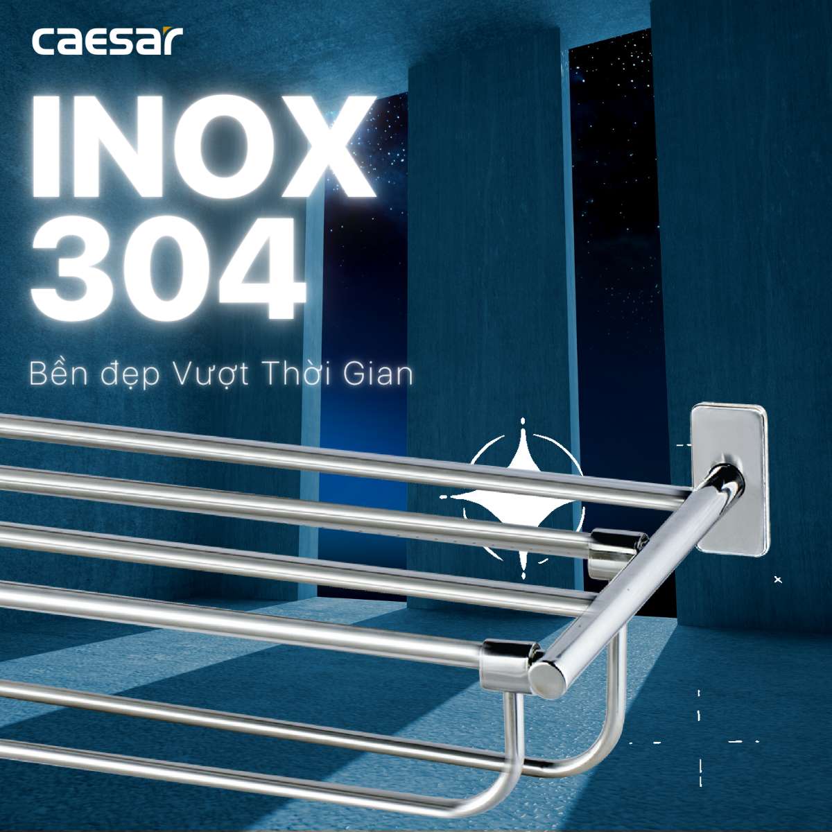 Kệ treo khăn inox Caesar ST881