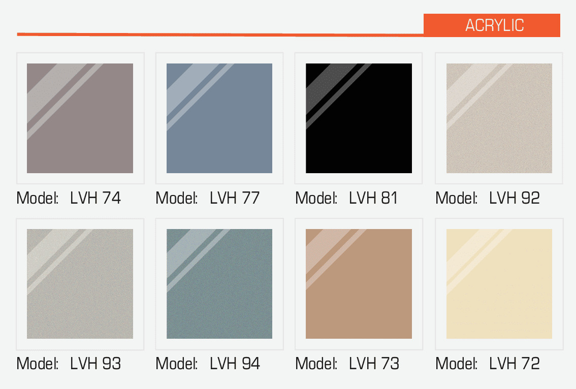 Mặt ván màu tinh quang Acrylic Caesar