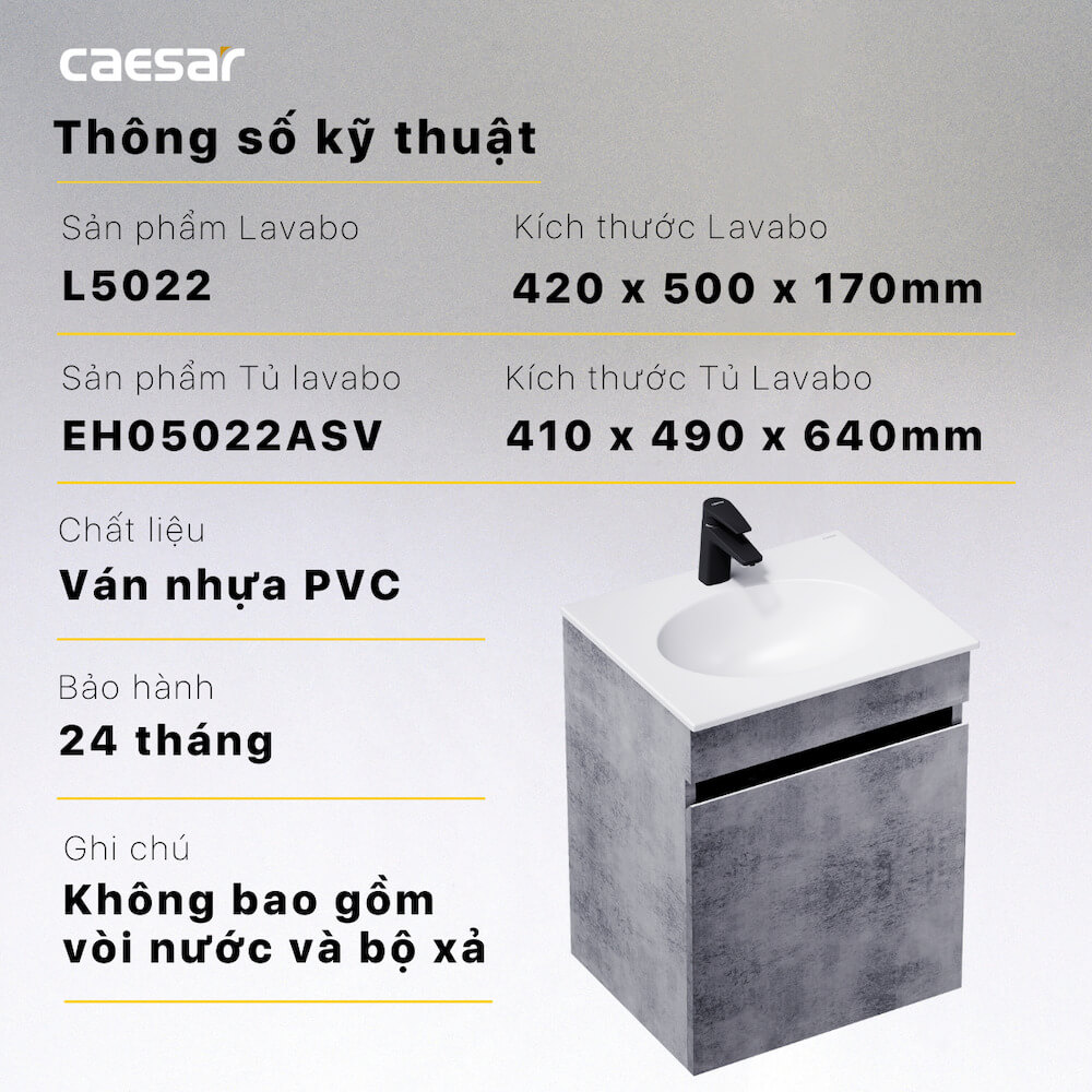 Tủ chậu cabinet Caesar EH05022ASV