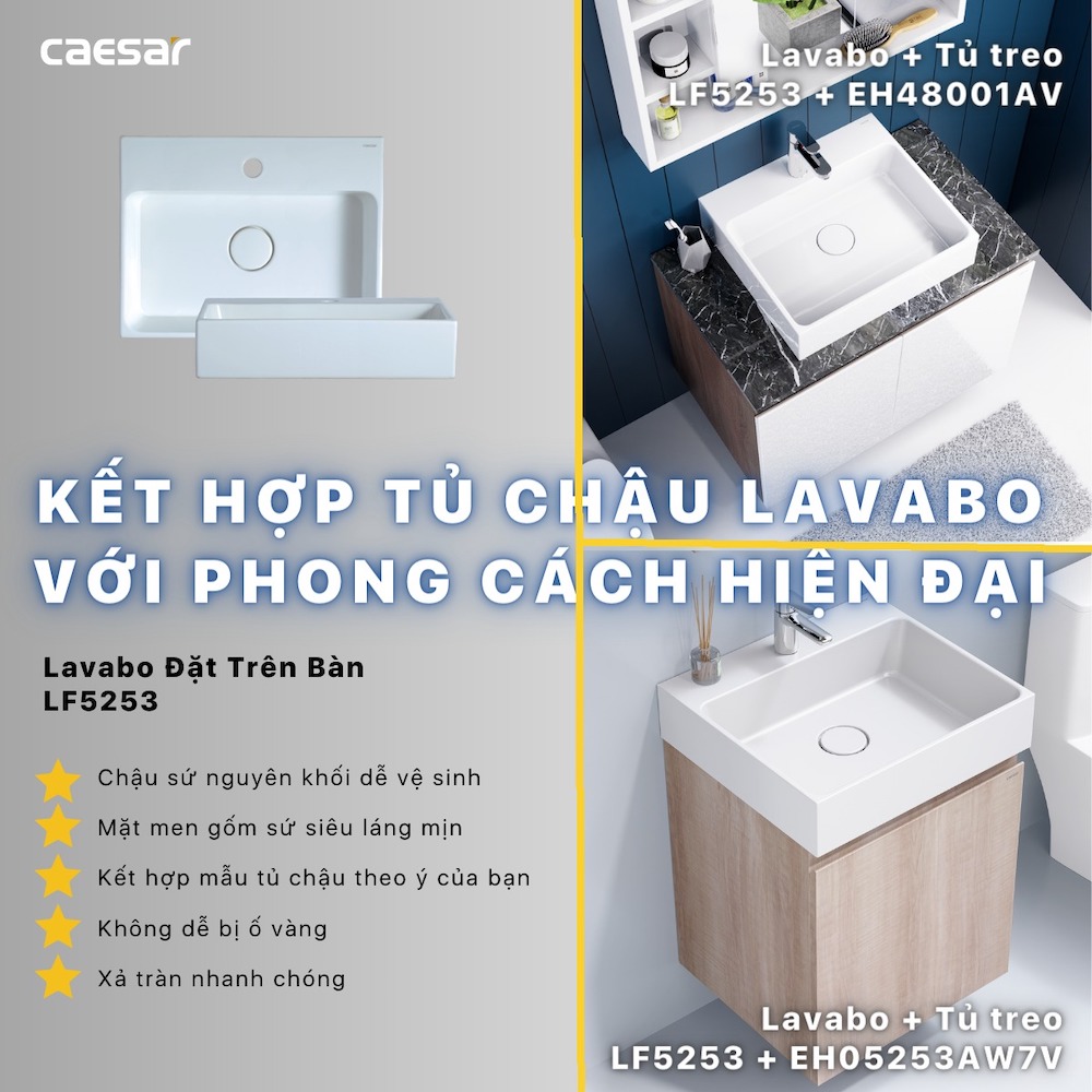 Tủ chậu cabinet Caesar EH05253AW7V