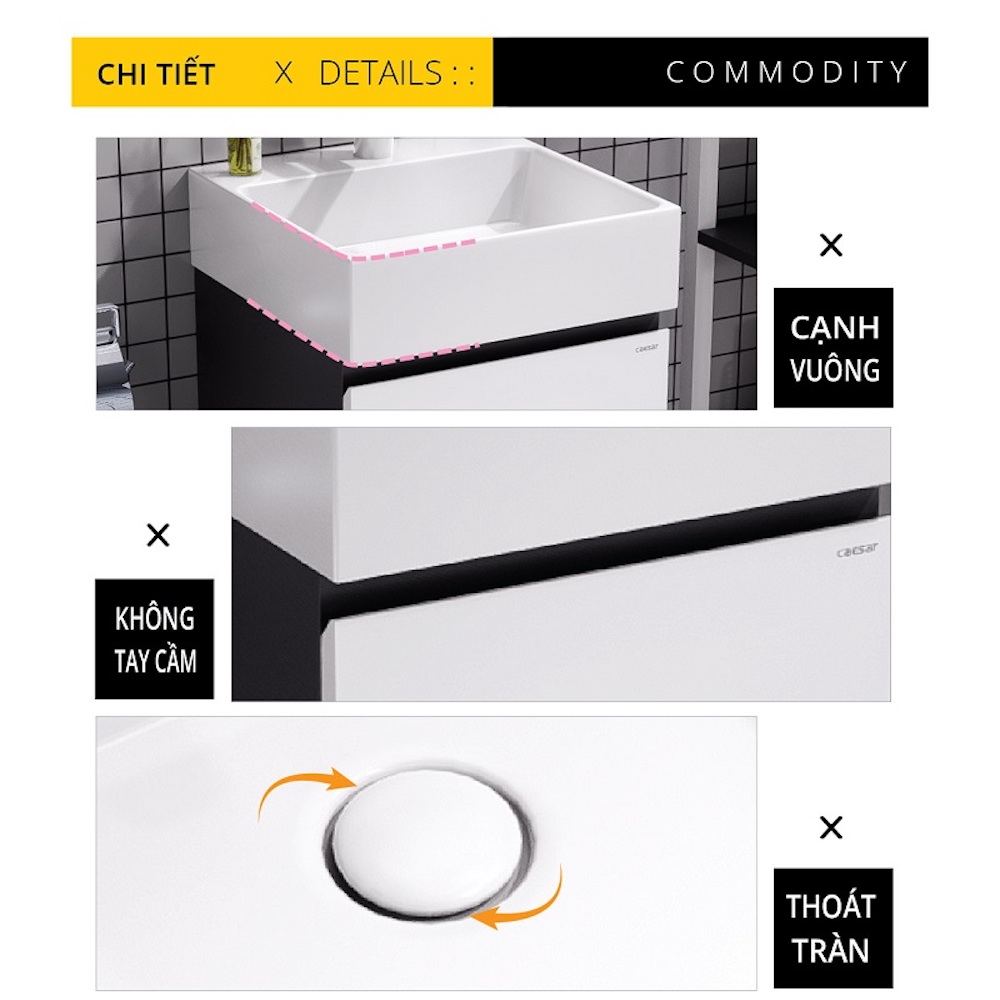 Tủ chậu cabinet Caesar EH05257ATGV