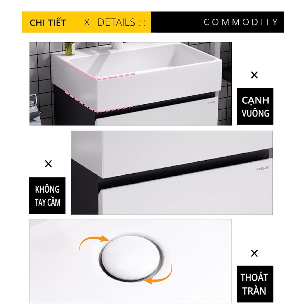 Tủ chậu cabinet Caesar EH05259ATGV