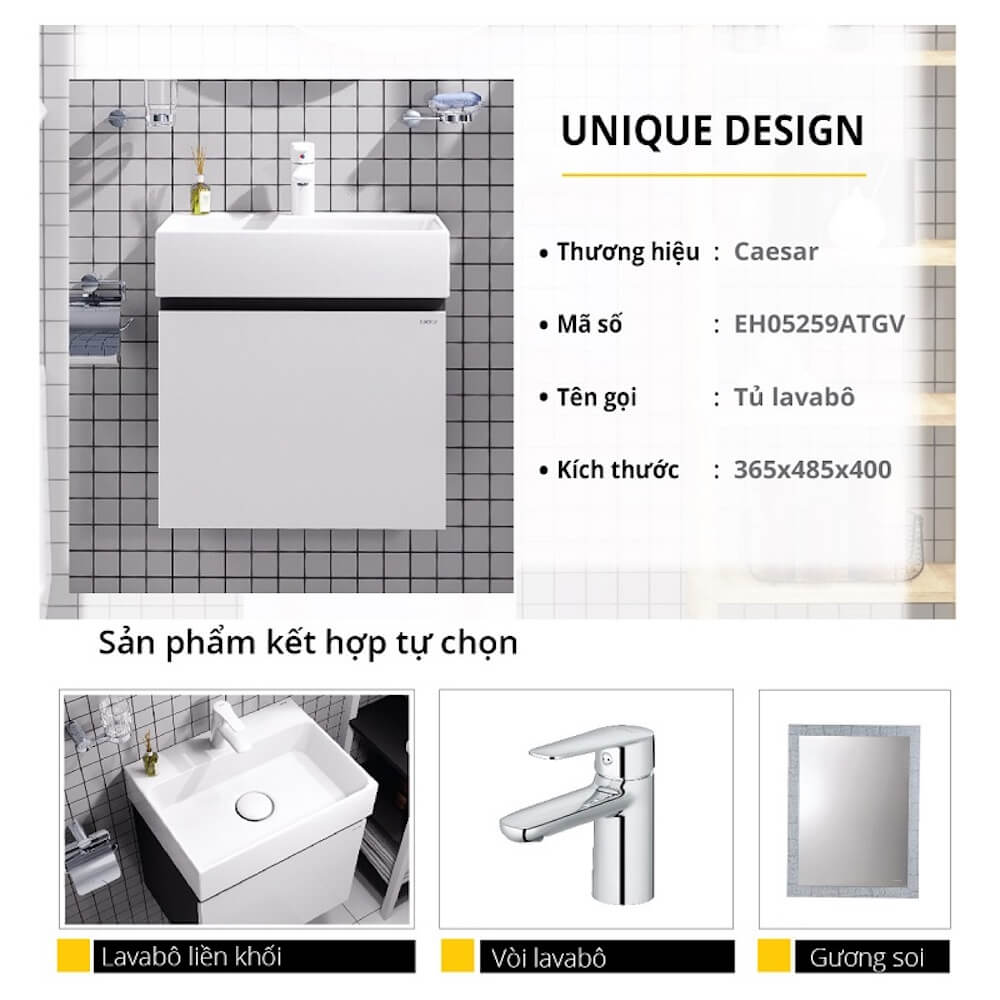 Tủ chậu cabinet Caesar EH05259ATGV