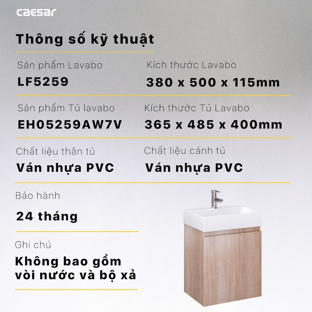 Tủ chậu cabinet Caesar EH05259AW7V