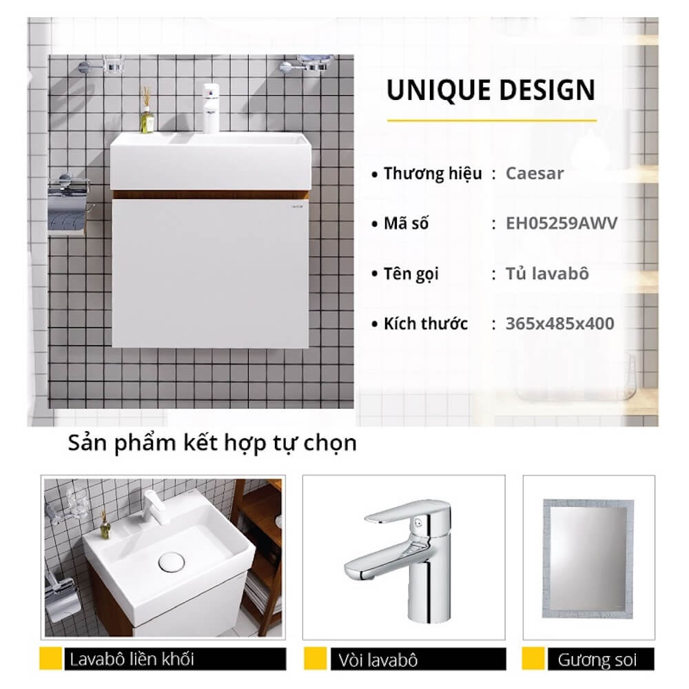 Tủ chậu cabinet Caesar EH05259AWV