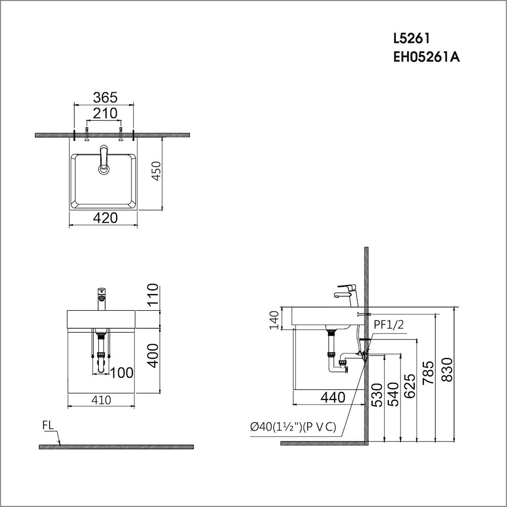 Tủ chậu cabinet Caesar EH05261ADV