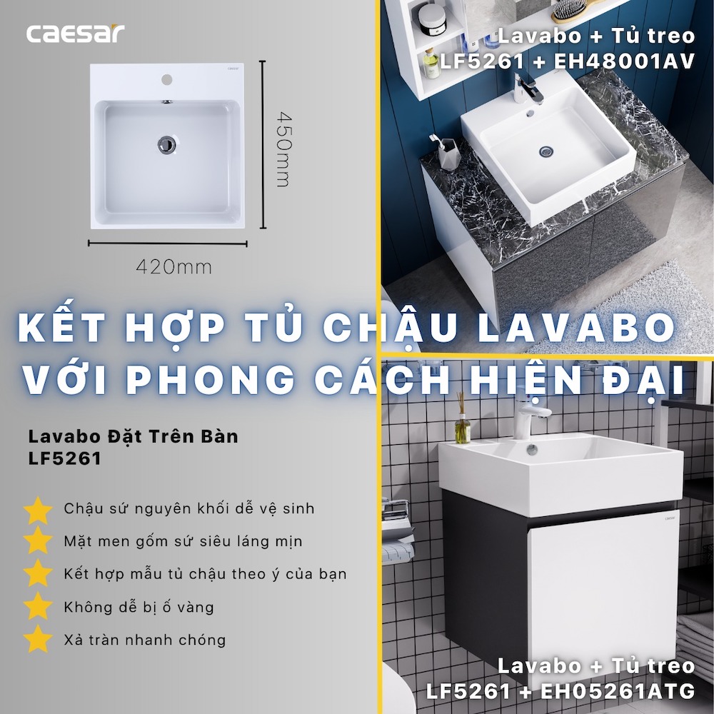 Tủ chậu cabinet Caesar EH05261ATGV