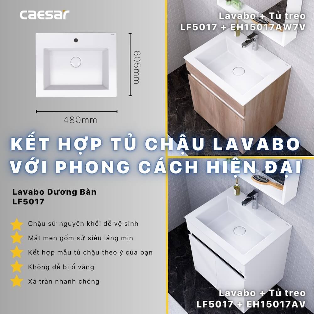 Tủ chậu cabinet Caesar EH15017AW7V