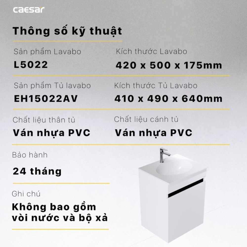 Tủ chậu cabinet Caesar EH15022AV