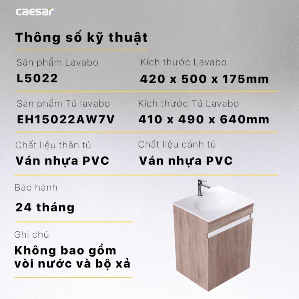 Tủ chậu cabinet Caesar EH15022AW7V