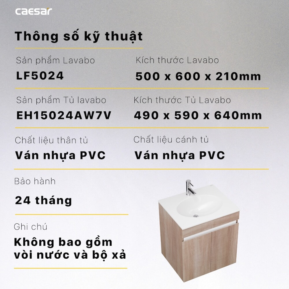 Tủ chậu cabinet Caesar EH15024AW7V