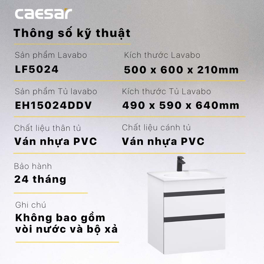 Tủ chậu cabinet Caesar EH15024DDV