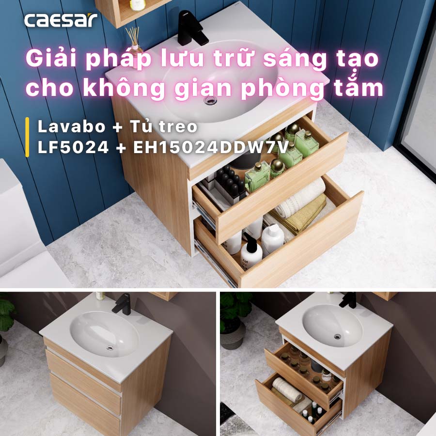 Tủ chậu cabinet Caesar EH15024DDW7V