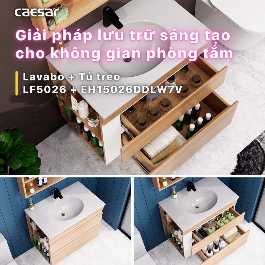 Tủ chậu cabinet Caesar EH15026DDLW7V