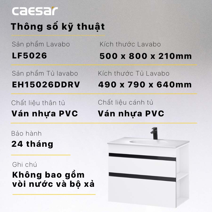 Tủ chậu cabinet Caesar EH15026DDRV