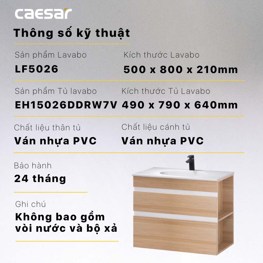 Tủ chậu cabinet Caesar EH15026DDRW7V