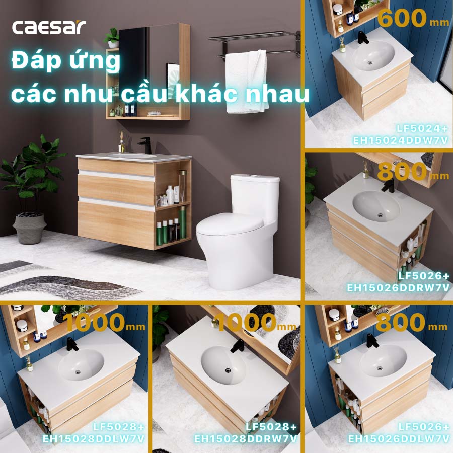 Tủ chậu cabinet Caesar EH15026DDRW7V