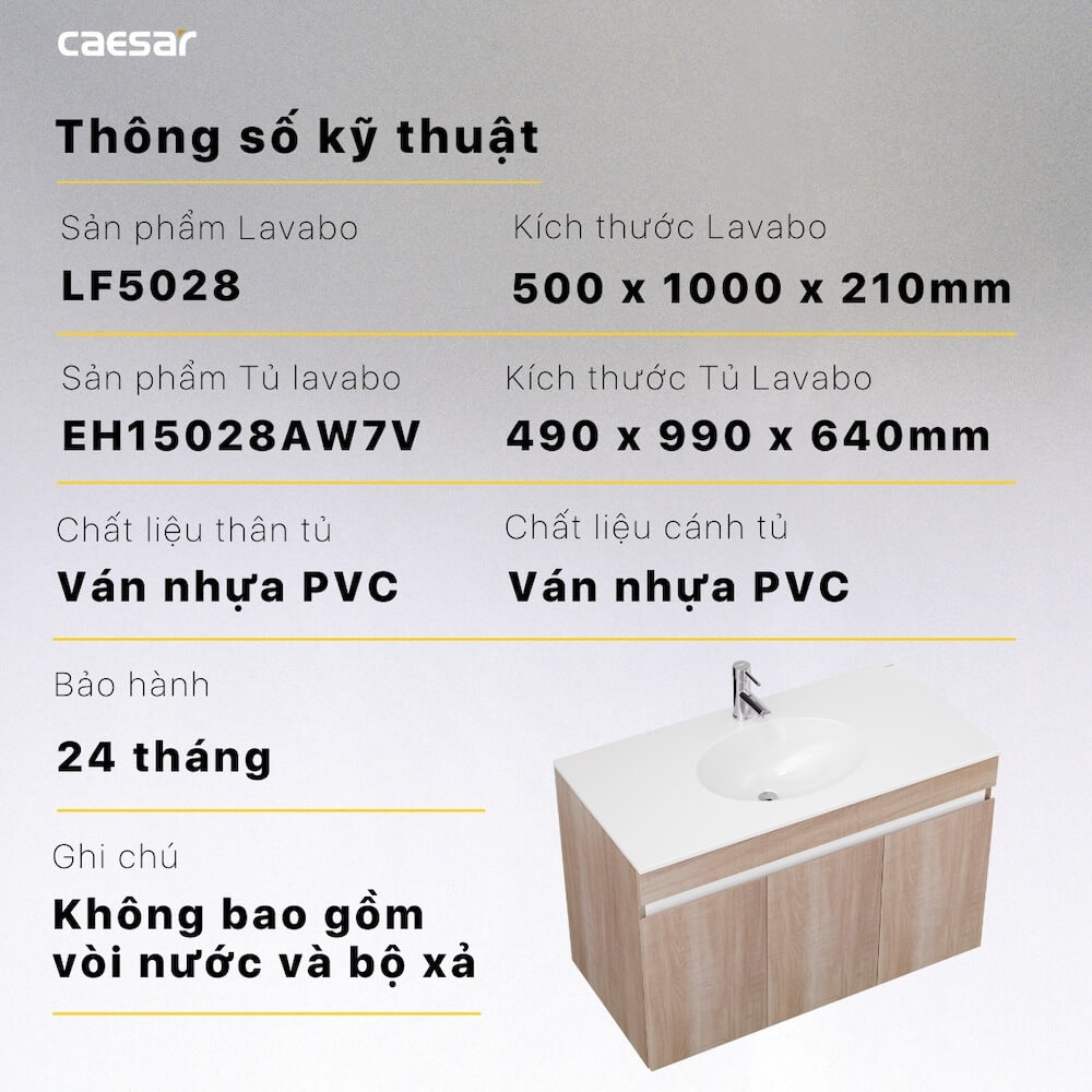 Tủ chậu cabinet Caesar EH15028AW7V