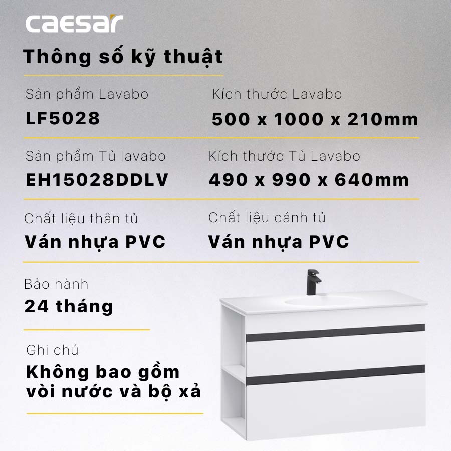 Tủ chậu cabinet Caesar EH15028DDLV