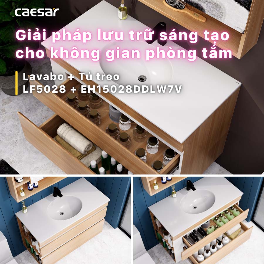 Tủ chậu cabinet Caesar EH15028DDLW7V