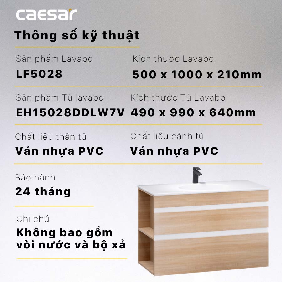 Tủ chậu cabinet Caesar EH15028DDLW7V