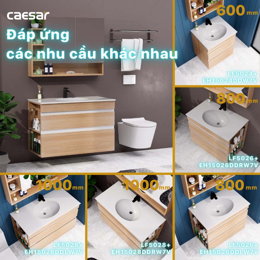 Tủ chậu cabinet Caesar EH15028DDLW7V