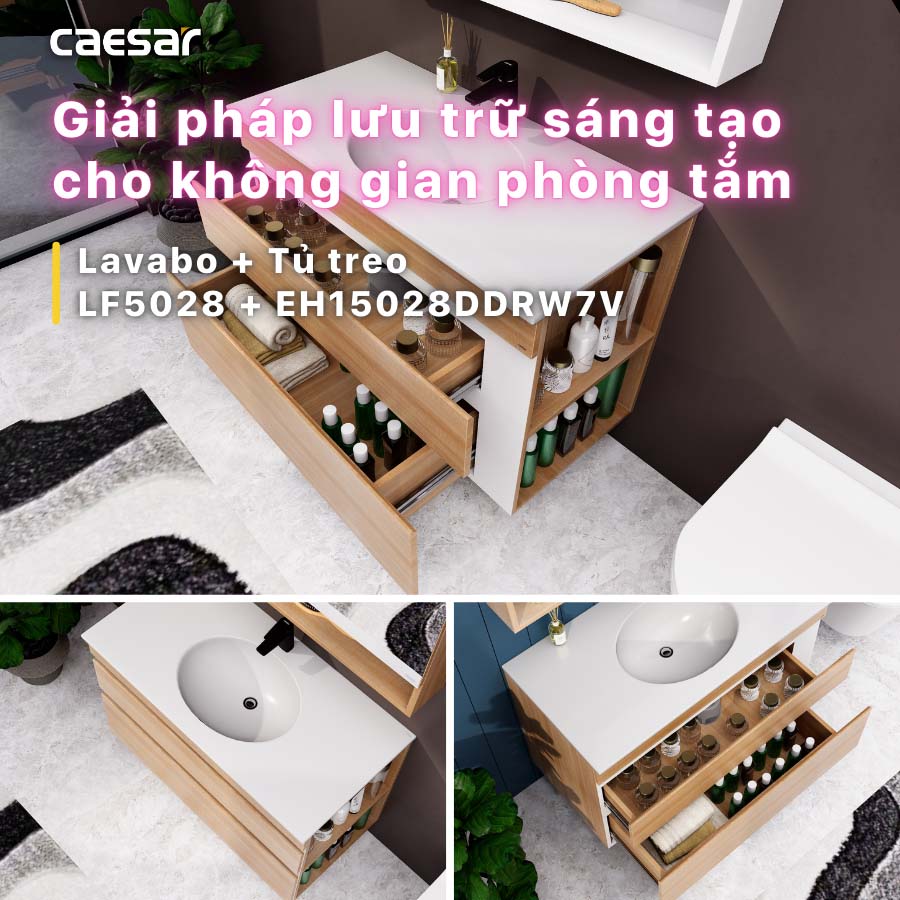 Tủ chậu cabinet Caesar EH15028DDRW7V