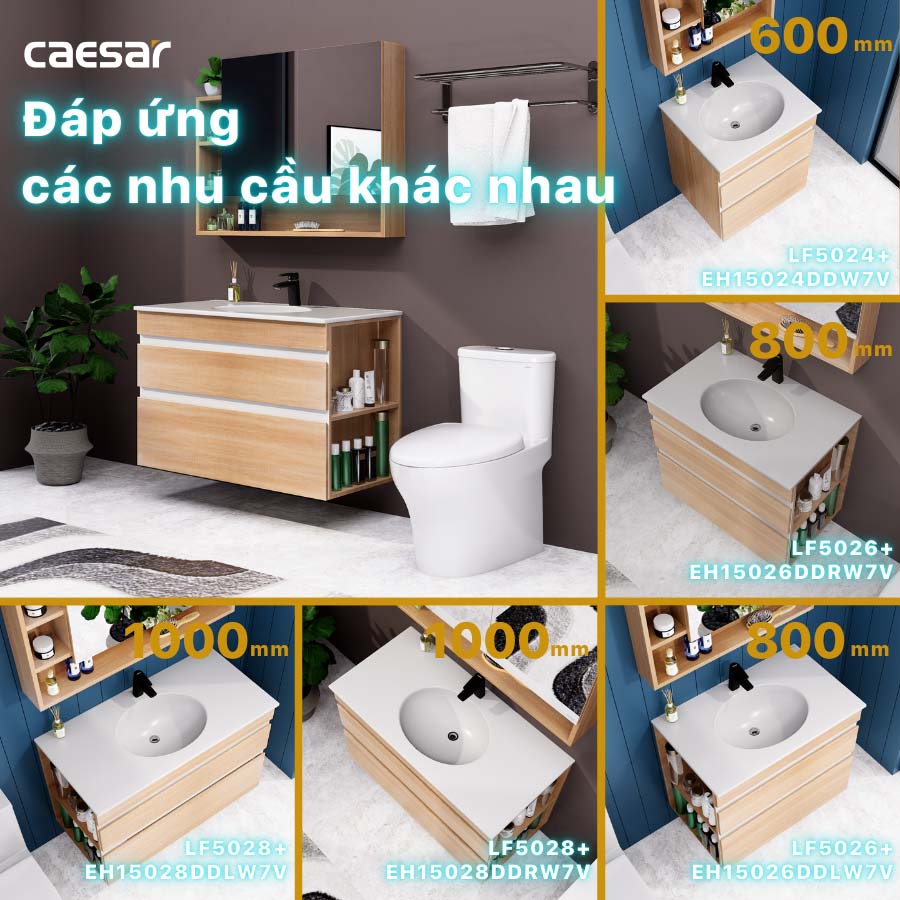 Tủ chậu cabinet Caesar EH15028DDRW7V