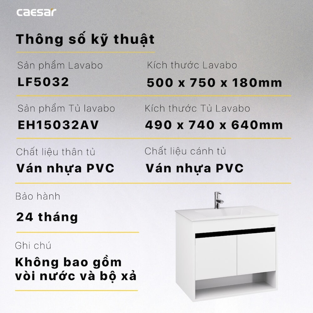 Tủ chậu cabinet Caesar EH15032AV