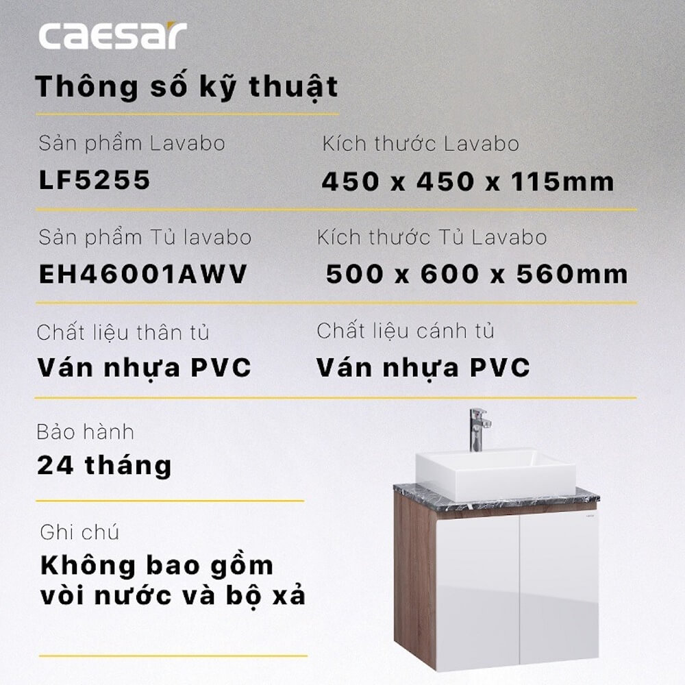 Tủ chậu cabinet Caesar EH46001AWV