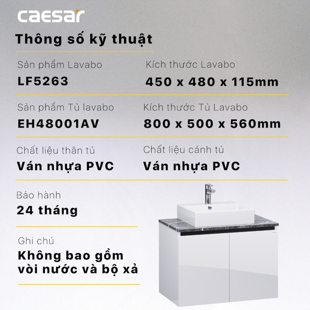 Tủ chậu cabinet Caesar EH48001AV