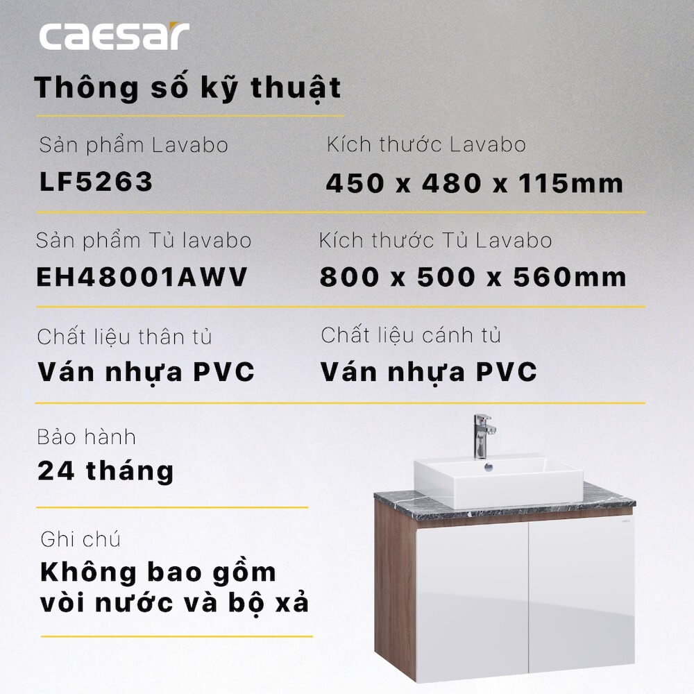 Tủ chậu cabinet Caesar EH48001AWV