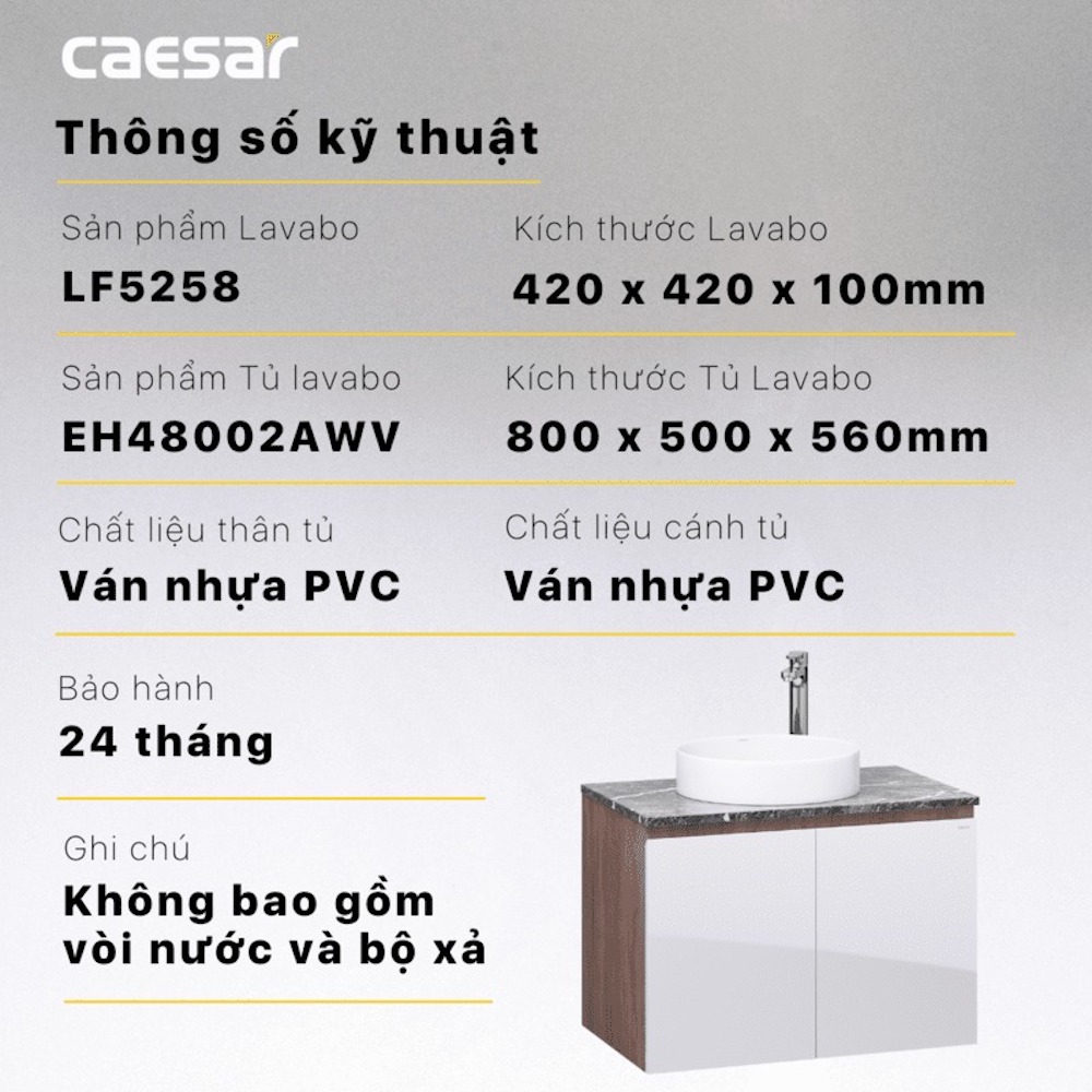 Tủ chậu cabinet Caesar EH48002AWV