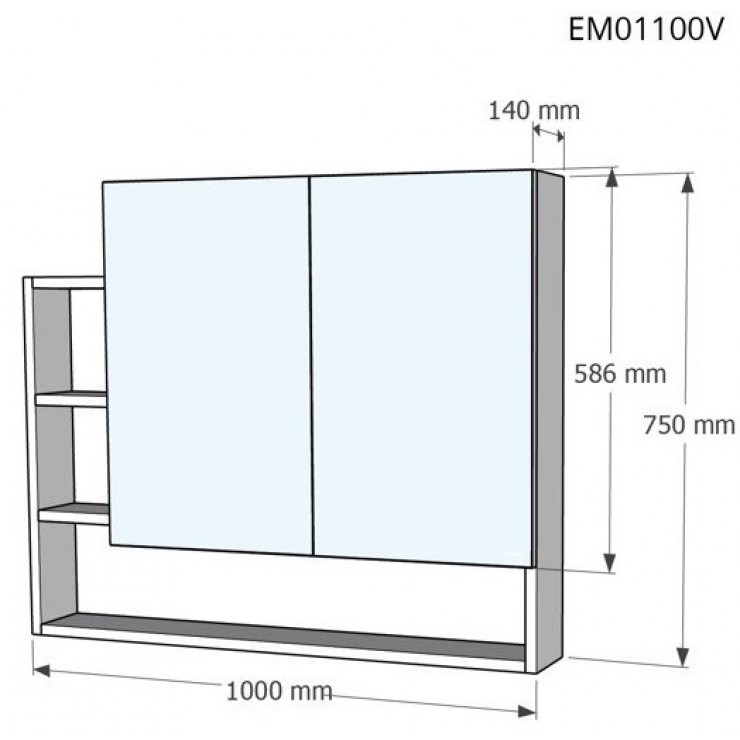 Tủ gương Caesar EM01100V