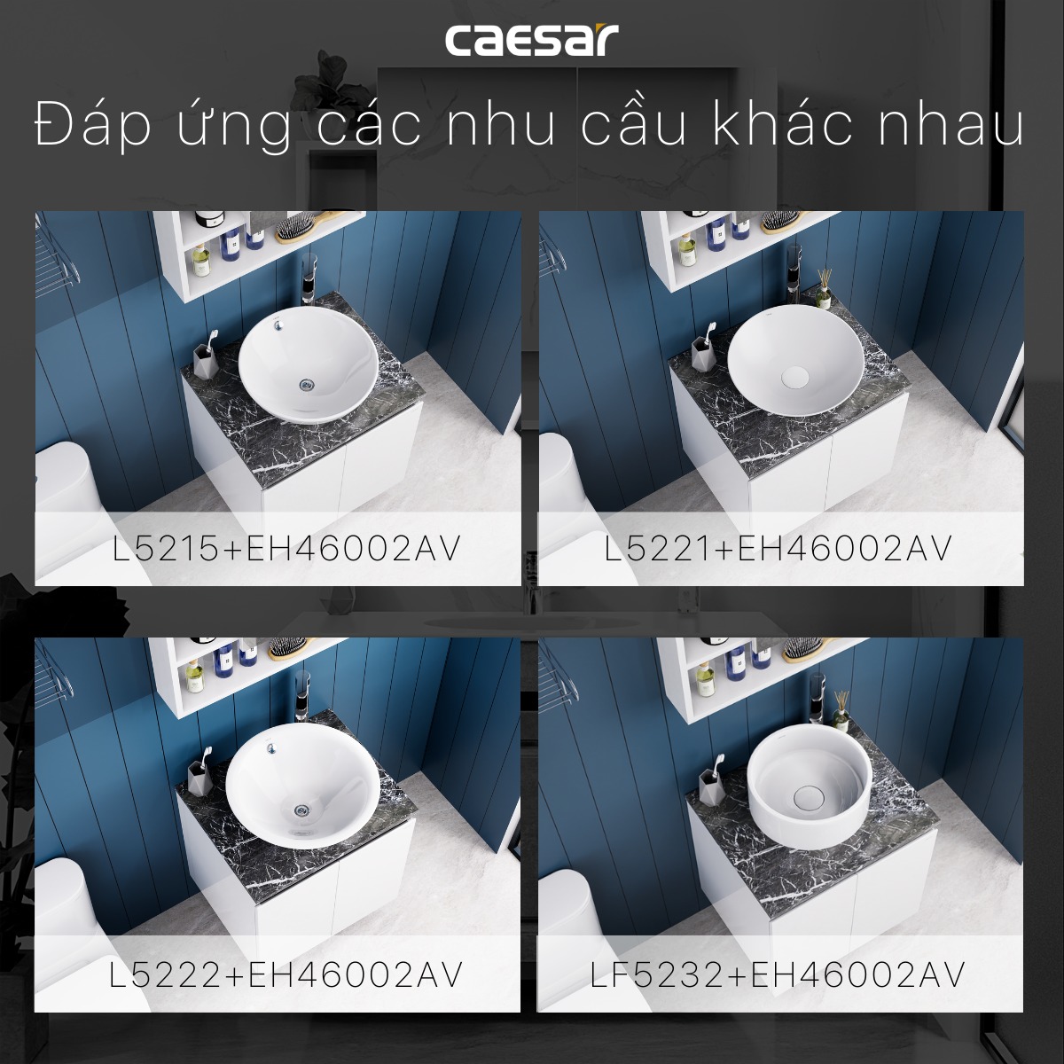Bộ tủ chậu cabinet Caesar L5215+EH46002AV