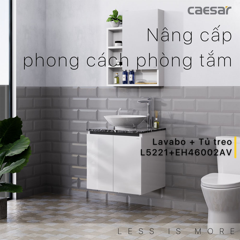Bộ tủ chậu cabinet treo Caesar L5221+EH46002AV