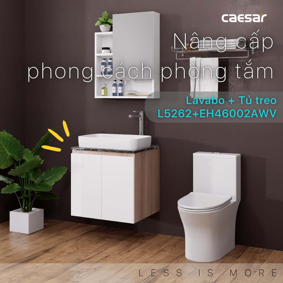 Bộ tủ chậu cabinet Caesar L5262+EH46002AWV