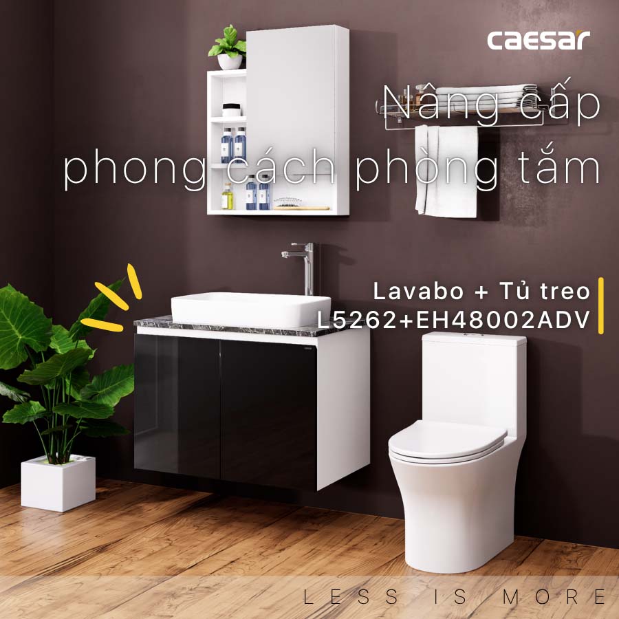 Bộ tủ chậu cabinet Caesar L5262+EH48002ADV