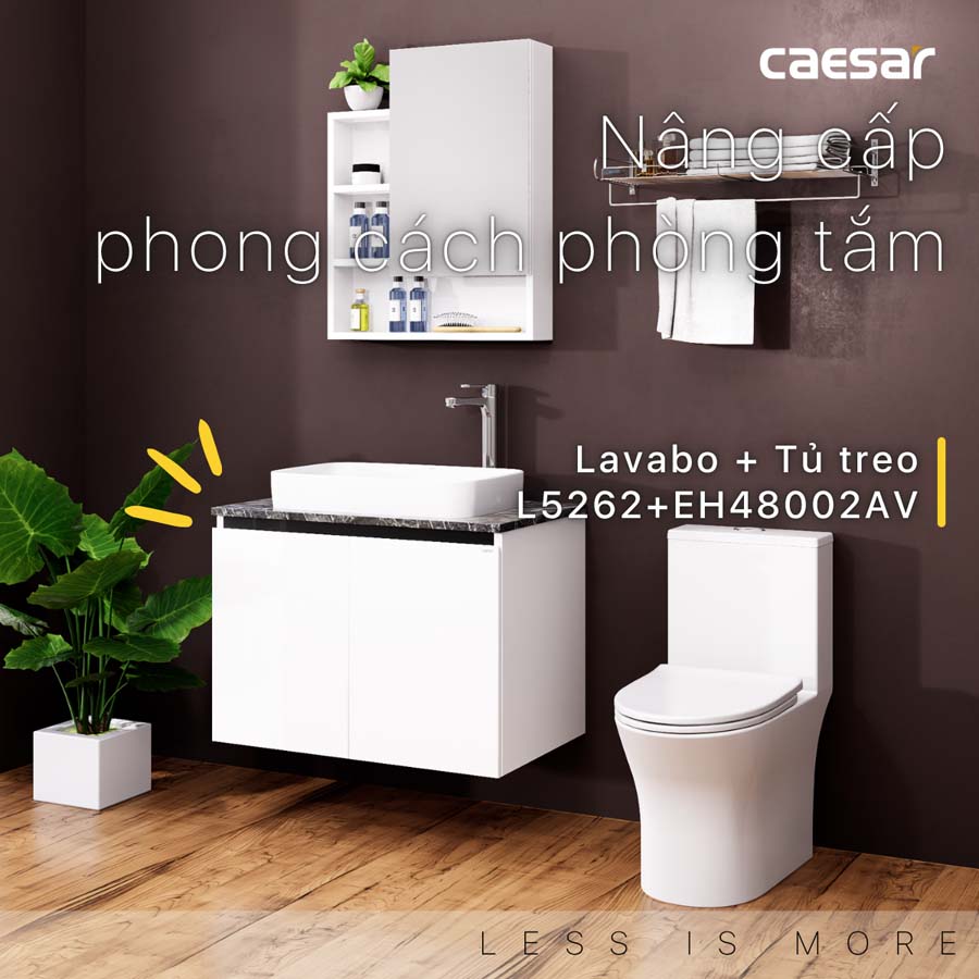 Bộ tủ chậu cabinet Caesar L5262+EH48002AV