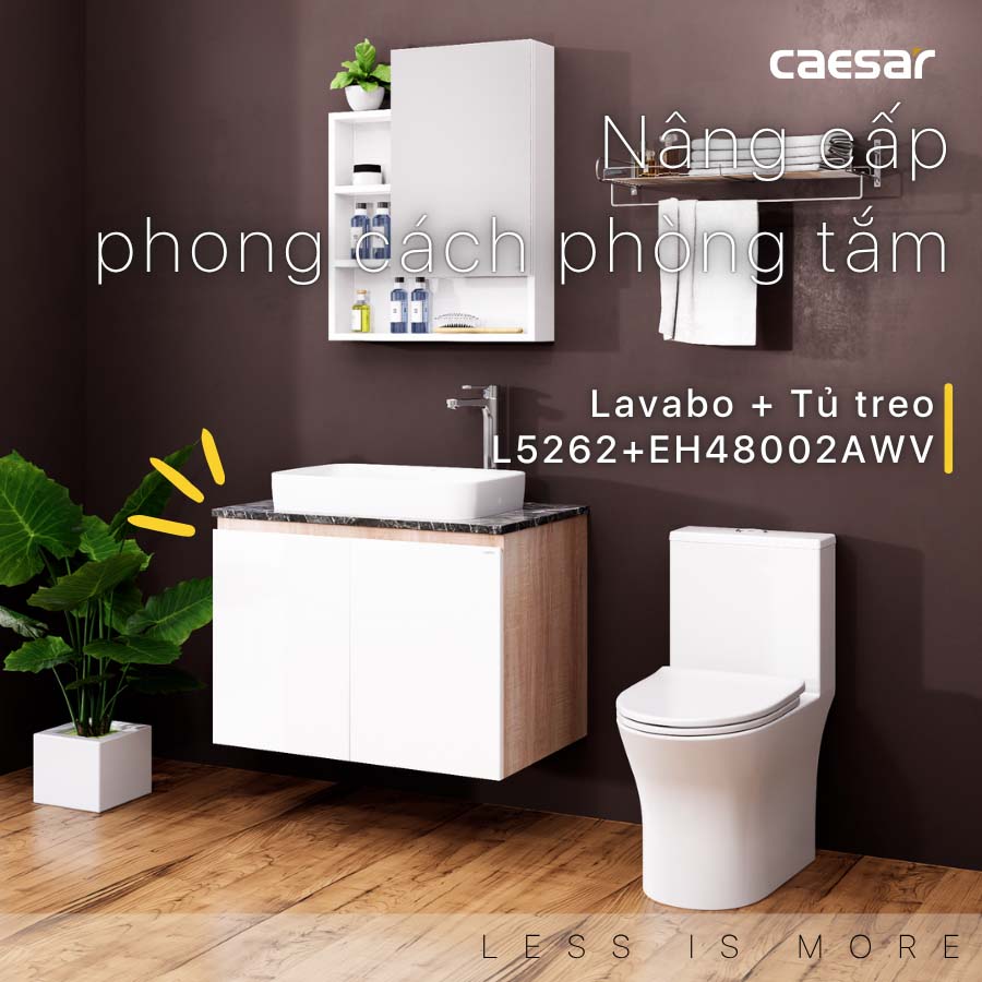 Bộ tủ chậu cabinet Caesar L5262+EH48002AWV