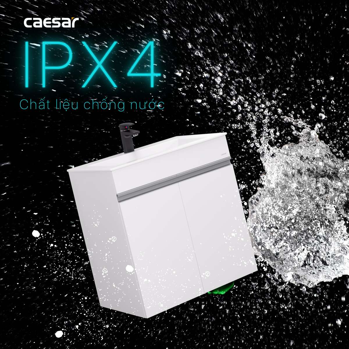 Bộ tủ chậu cabinet treo màu trắng Caesar LF5017+EH05017AV