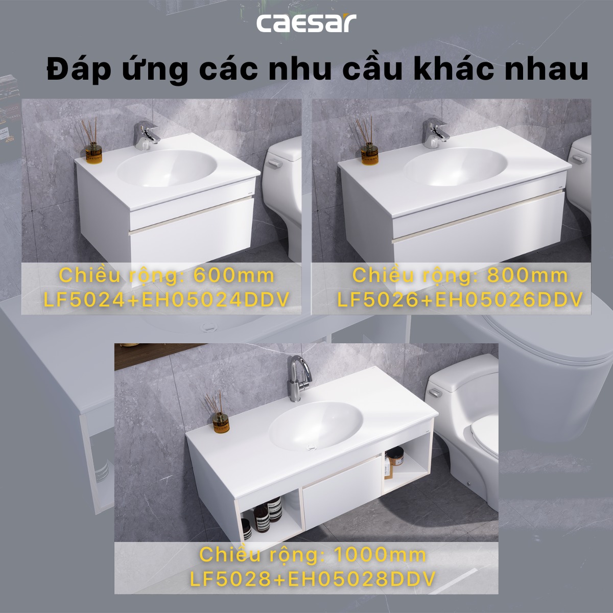 Bộ tủ chậu cabinet treo màu trắng Caesar LF5024+EH05024DDV