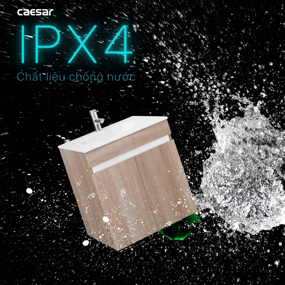 Bộ tủ chậu cabinet treo vân gỗ Caesar LF5024+EH15024AW7V